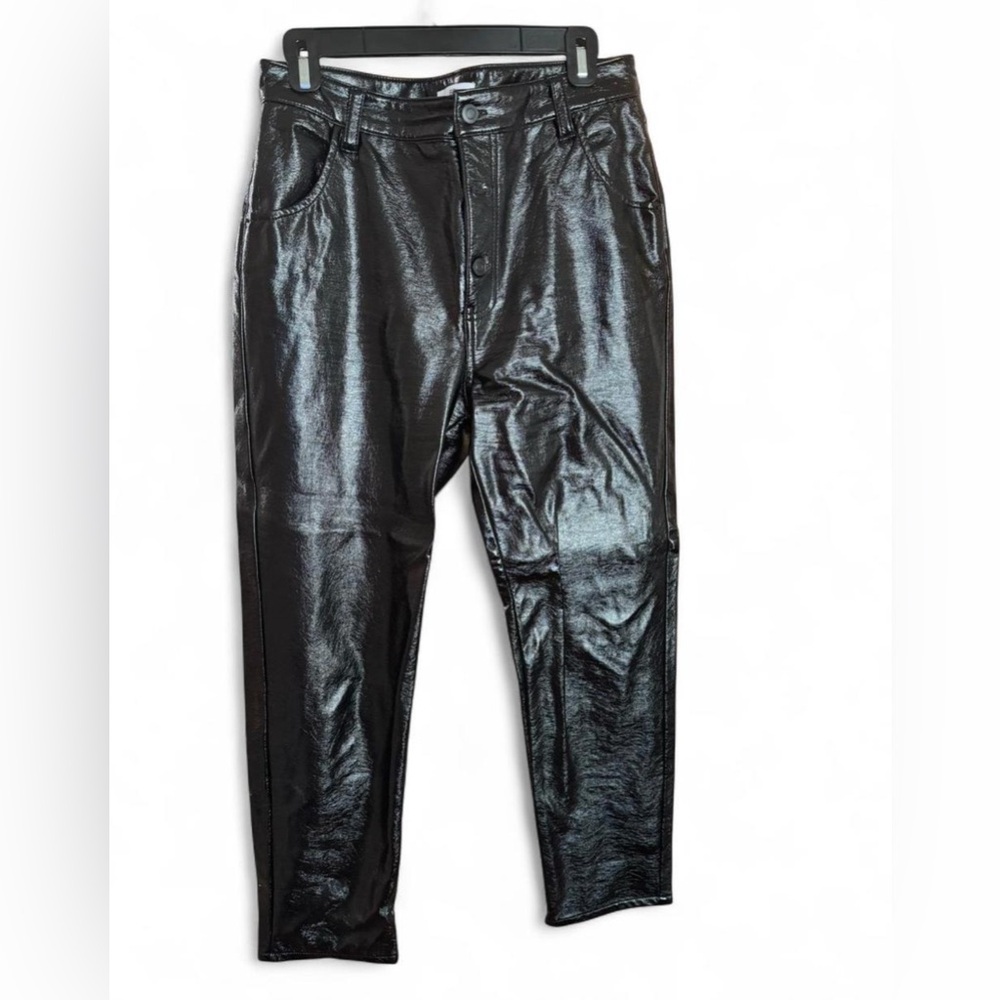 BP Shiny Black Faux Leather Trousers